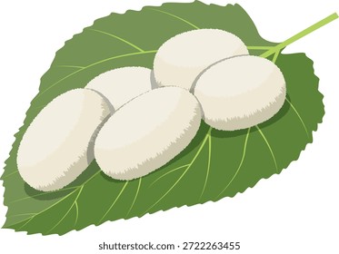 casulo de bicho-da-seda em folha verde.
