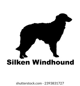 Silken Windhound Dog silhouette dog breeds logo dog monogram logo dog face vector