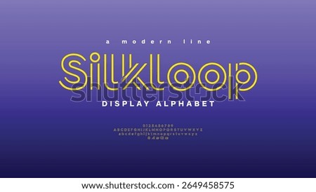 Silkloop: Modern double line alphabet vector design set a to z. Typography futuristic fonts. Outline stylish typeface display uppercase.
