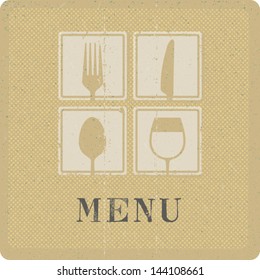 silkscreen white print of menu cover