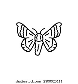 Silkworm black line icon. Farm animals. Pictogram for web page, mobile app, promo.