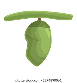 Silkworm larva icon cartoon vector. Nature leaf. Pupa insect