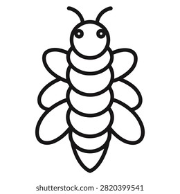 silkworm  outline icon vector on white background 
