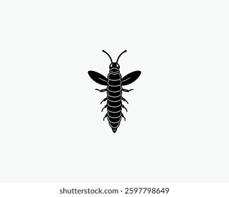 silkworm vector art black color illustration design