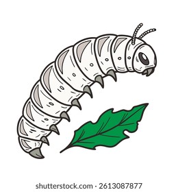  A Silkworm vector art illustration 