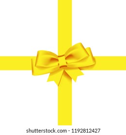 silky bow and ribbon on white background. vector. Ribbon  vector illustration