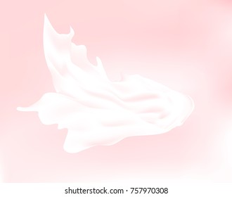 Silky chiffon elements, pink elegant fabric floating in the air, 3d illustration