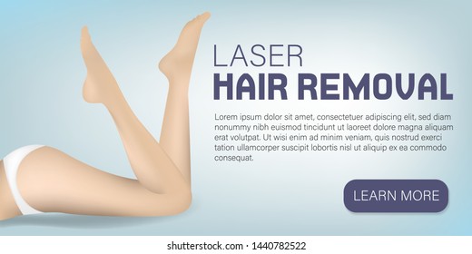 Silky Legs Skin Concept. Laser Hair Removal. Advertising Banner for Woman. Smooth Skin. Perfect Female Beauty Salon. Cosmetological Procedure.