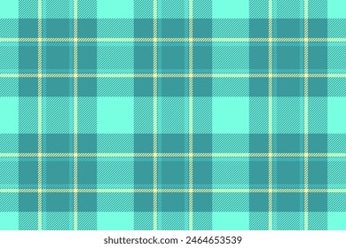 Silky pattern seamless background, italian texture check vector. Sensual plaid textile tartan fabric in cyan and teal colors.