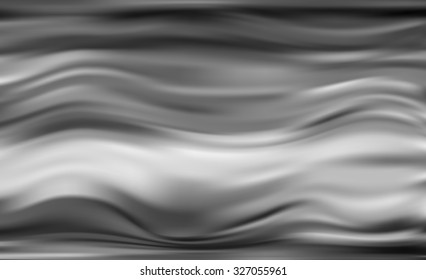 Silky satin curtain with wavy patterns black dark color