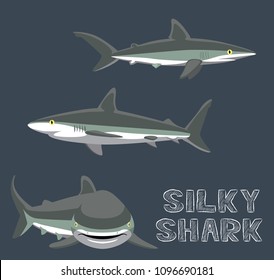 Silky Shark Cartoon Vector Illustration