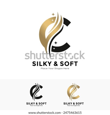 Silky and soft letter C logo design. Suitable for business, initial name, poster, beauty, salon, fabric and pattern