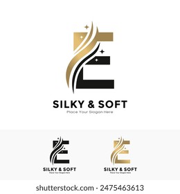 Silky and soft letter E logo design. Suitable for business, initial name, poster, beauty, salon, fabric and pattern