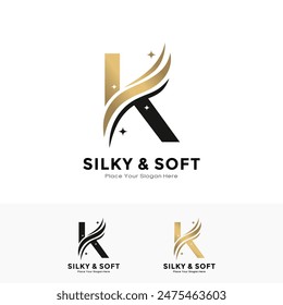 Silky and soft letter K logo design. Suitable for business, initial name, poster, beauty, salon, fabric and pattern