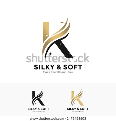 Silky and soft letter K logo design. Suitable for business, initial name, poster, beauty, salon, fabric and pattern