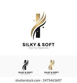 Diseño de logotipo de letra I sedosa y suave. Conveniente para el negocio, nombre inicial, póster, belleza, salón, tela y patrón