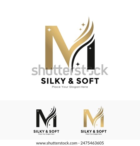 Silky and soft letter M logo design. Suitable for business, initial name, poster, beauty, salon, fabric and pattern