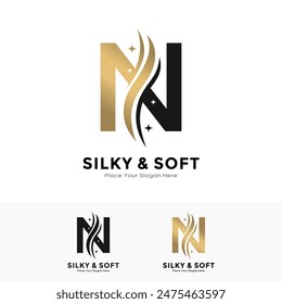 Silky and soft letter N logo design. Suitable for business, initial name, poster, beauty, salon, fabric and pattern