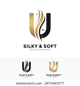 Silky and soft letter U logo design. Suitable for business, initial name, poster, beauty, salon, fabric and pattern