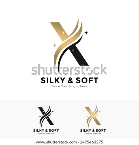Silky and soft letter X logo design. Suitable for business, initial name, poster, beauty, salon, fabric and pattern