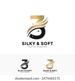 Silky and soft number 3 logo design. Suitable for business, initial name, poster, beauty, salon, fabric and pattern