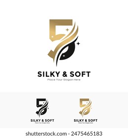 Silky and soft number 5 logo design. Suitable for business, initial name, poster, beauty, salon, fabric and pattern