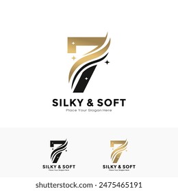 Silky and soft number 7 logo design. Suitable for business, initial name, poster, beauty, salon, fabric and pattern