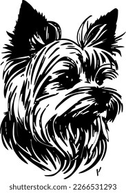 Dibujo de vectores, cabeza de perro, ilustración