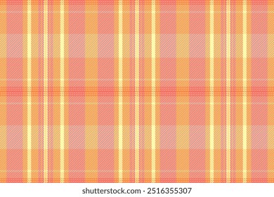Tejido de textura de Vector sedoso, textil de fondo de marketing sin costuras. Patrón de cuadros escolares tartán a cuadros en la paleta de colores ámbar y naranja.