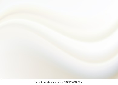 Silky white background with waves. Wavy satin backdrop. Vector illustration for your graphic design.

