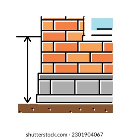 vector de icono de color de la estructura de construcción de nivel inferior. señal de estructura de edificio de nivel inferior. ilustración de símbolo aislado
