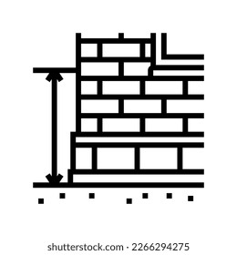 sill level building structure line icon vector. sill level building structure sign. isolated contour symbol black illustration