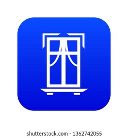 Sill window frame icon blue vector isolated on white background