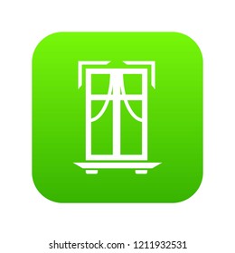 Sill window frame icon green vector isolated on white background