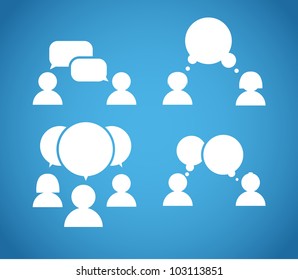 Sillhiuettes of talking people collection