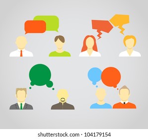 Sillhiuettes of talking people collection