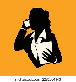 sillhouette of business woman logo