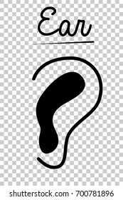 Sillhouette of Ear, at Transparent Effect Background