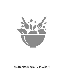 Sillhouette Healthy Food Salad Bar Salad Logo Vector Designs Illustration