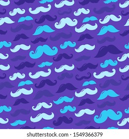 Sillhouettes of moustache seamless vector pattern