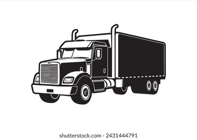 sillhoute of cargo truck illustration