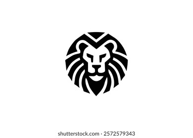 Sillhoutte Lion Head Logo Template