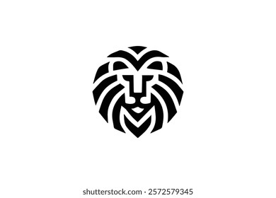 Sillhoutte Lion Head Logo Template