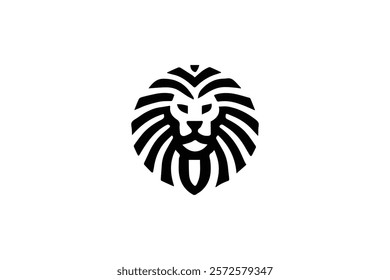 Sillhoutte Lion Head Logo Template