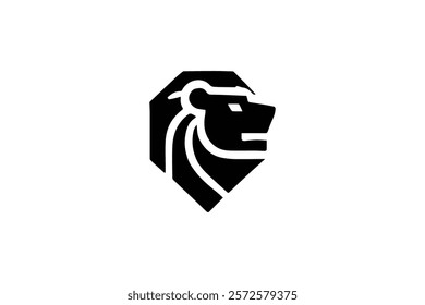 Sillhoutte Lion Head Logo Template