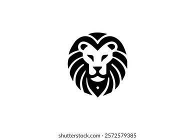 Sillhoutte Lion Head Logo Template