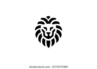 Sillhoutte Lion Head Logo Template