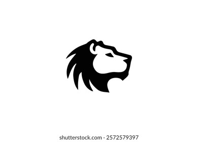 Sillhoutte Lion Head Logo Template