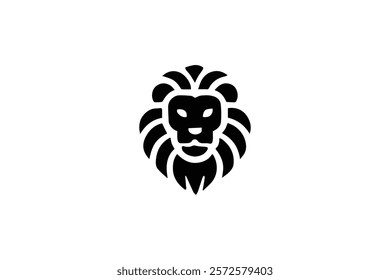 Sillhoutte Lion Head Logo Template