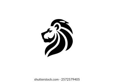 Sillhoutte Lion Head Logo Template